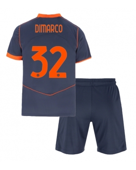 Billige Fotballdrakt Inter Milan Federico Dimarco #32 Replika Tredjedraktsett Barn 2025-26 Kortermet (med bukser)